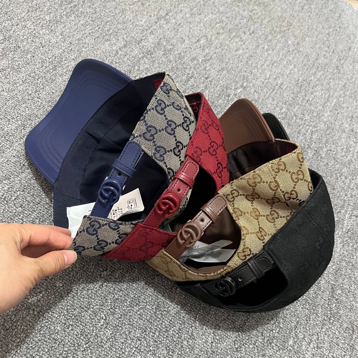 Gucci GG Canvas Baseball Cap with Leather Brim
