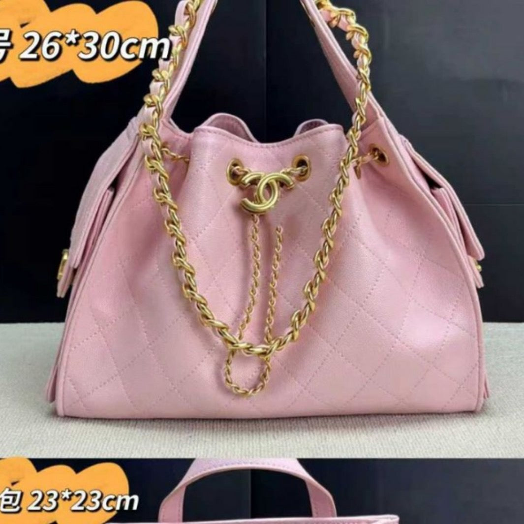 Jennie's Same Style Chanel-Inspired Hobo Underarm Bag 26 Quilted Chain Shoulder Handbag for Women, Fashionable and High-End