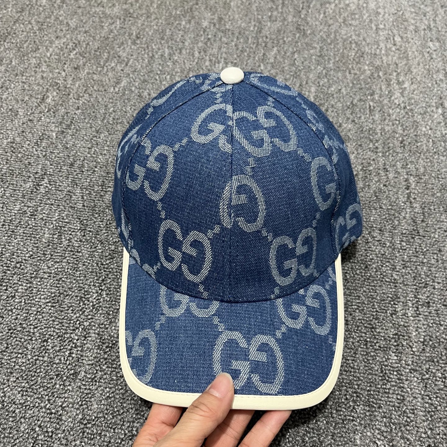 Gucci Jumbo GG Denim Baseball Caps