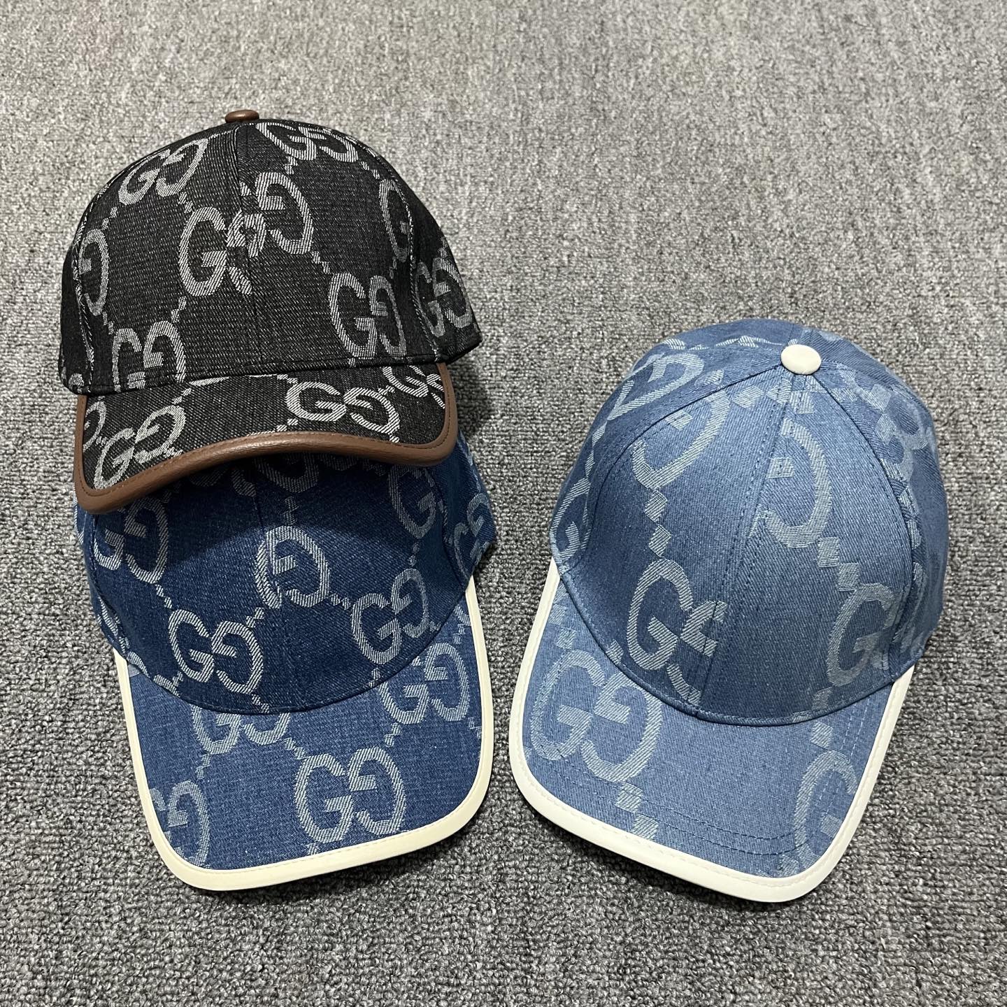 Gucci Jumbo GG Denim Baseball Caps