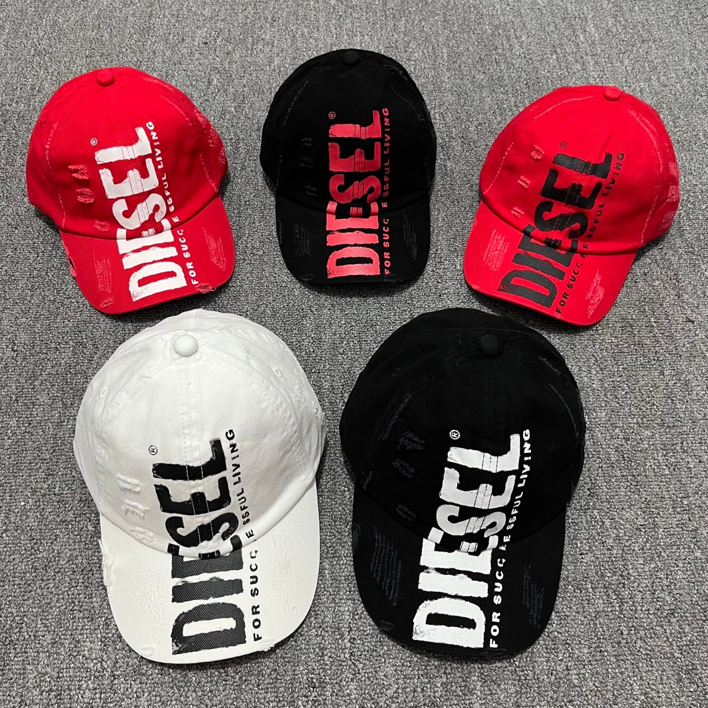 Diesel Destroyed Logo Baseball Cap