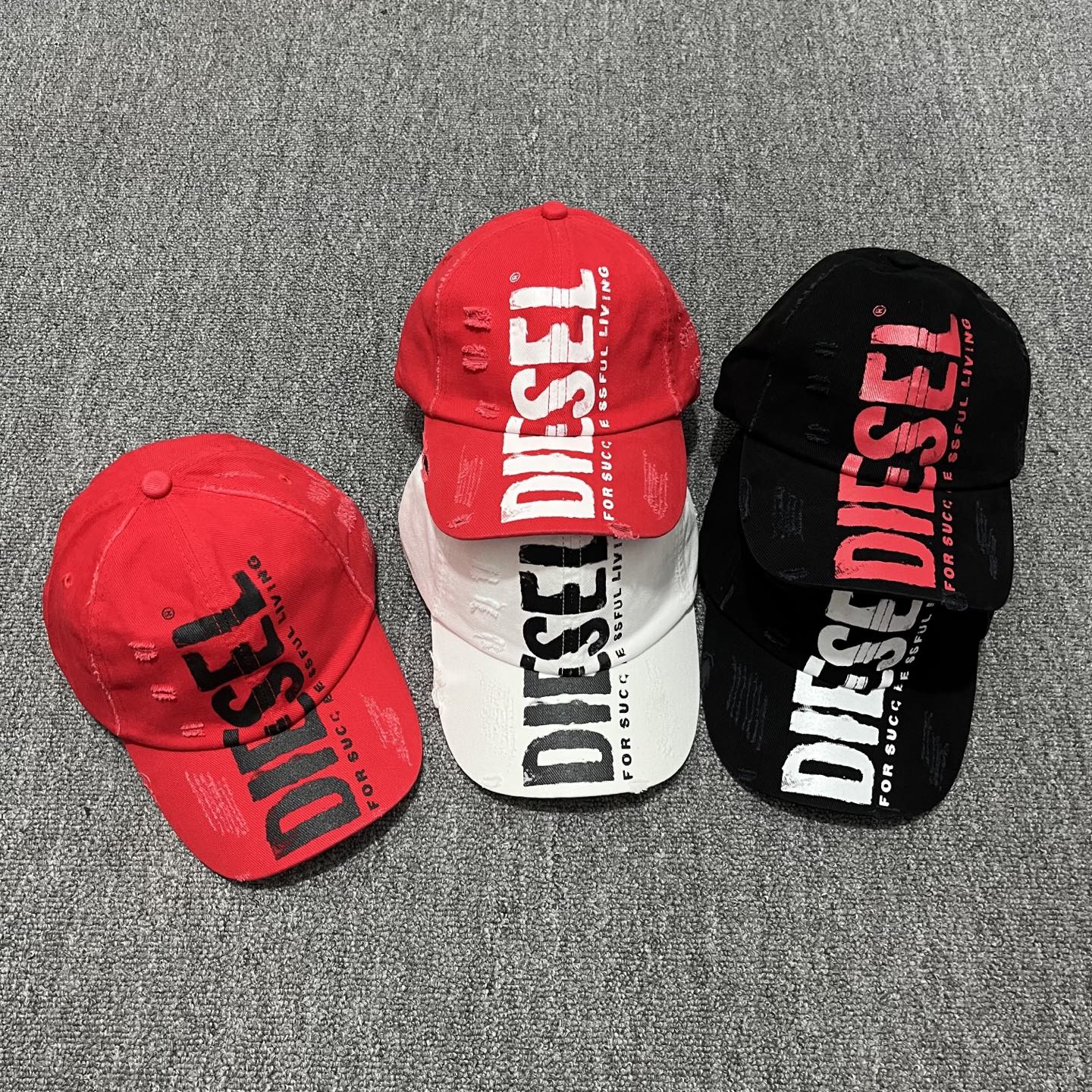 Diesel Destroyed Logo Baseball Cap