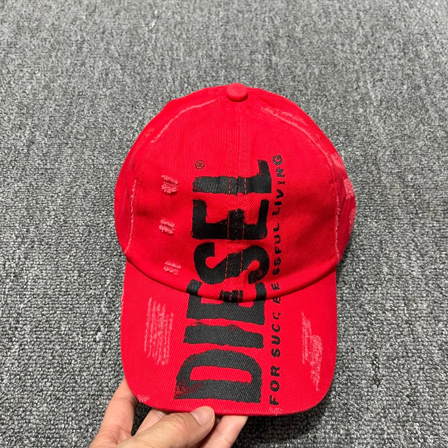 Diesel Destroyed Logo Baseball Cap