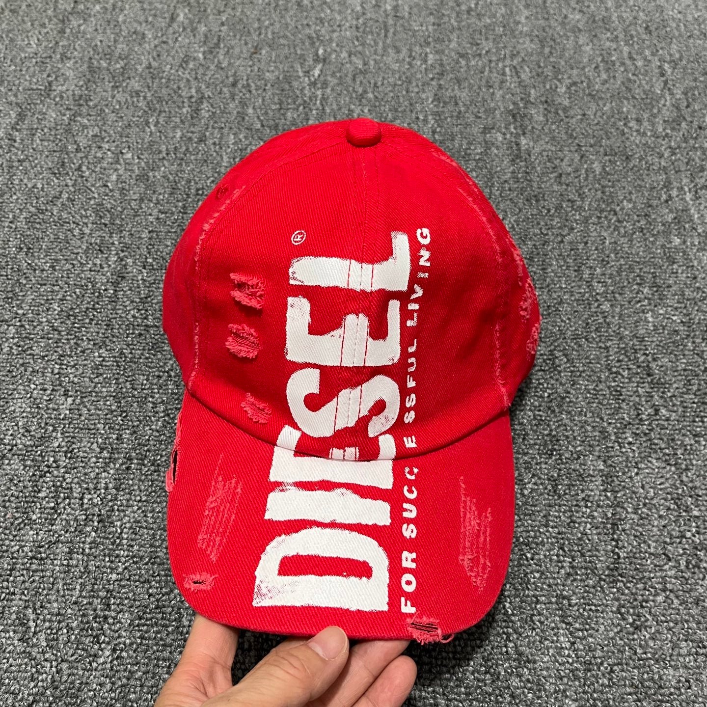 Diesel Destroyed Logo Baseball Cap