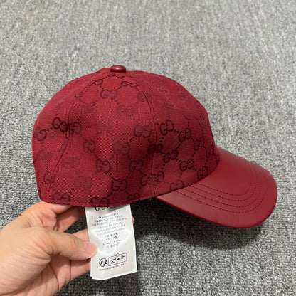 Gucci GG Canvas Baseball Cap with Leather Brim