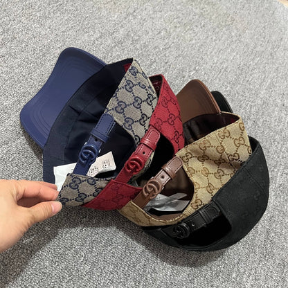 Gucci GG Canvas Baseball Cap with Leather Brim